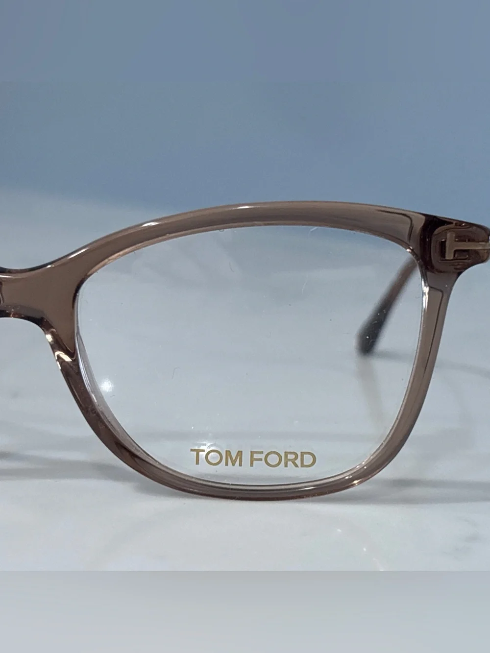 Tom Ford TF5510 045 Cat Eye Glasses Frames Shiny Light Brown Gold